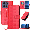 Чехол-книжка Carbon Fiber Texture на Motorola Edge 60 Fusion / Edge 5G 2025 - красный