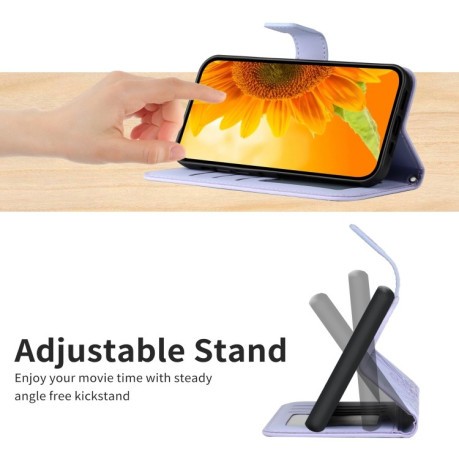 Чехол-книжка Skin Feel Sun Flower для Xiaomi 14T 5G Global - фиолетовый