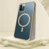 Противоударный чехол Straight Side Clear MagSafe для  iPhone 14 - золотой