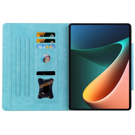 Чехол-книжка Cat Buckle Leather на Xiaomi Pad 7 / 7 Pro - голубой