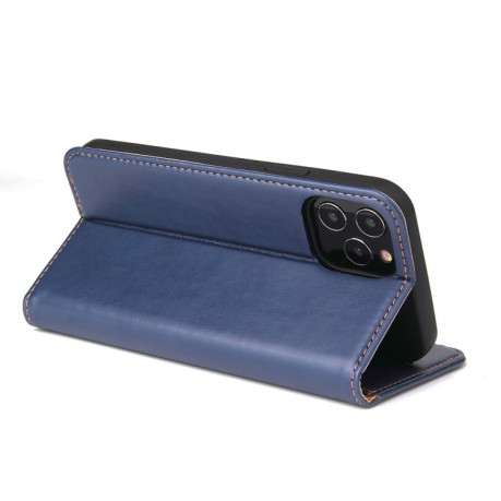Кожаный чехол-книжка Fierre Shann Genuine leather на iPhone 12 Mini - синий