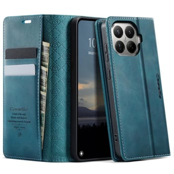 Чехол-книжка CaseMe 033 с фактурой Calf и защитой от сканирования RFID на Xiaomi 17T 5G — зелёный