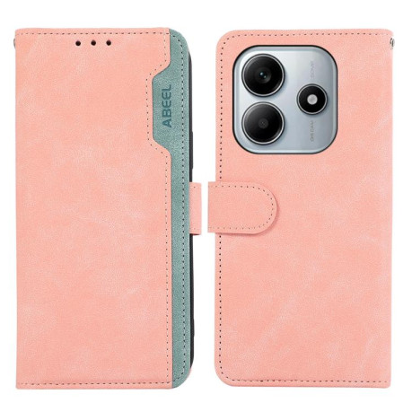 Чохол-книжка ABEEL Color Block Magnetic RFID Leather Xiaomi Redmi Note 14 4G 164.48mm - Pink-Cyan
