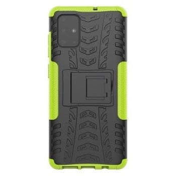 Противоударный чехол Tire Texture на Samsung Galaxy A71 - зеленый