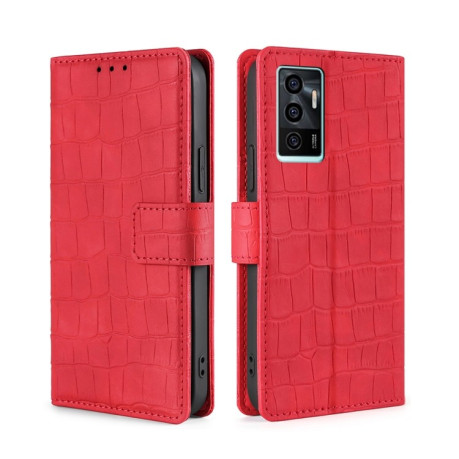 Чехол-книжка Skin Feel Crocodile Texture для Vivo V23e / S10e - красный
