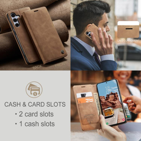 Чохол-книжка CaseMe-013 Multifunctional  для Samsung Galaxy S25+ 5G - коричневий