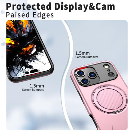 Противоударный чехол Kalebol с MagSafe и подставкой на iPhone 17 Pro Max - розовый