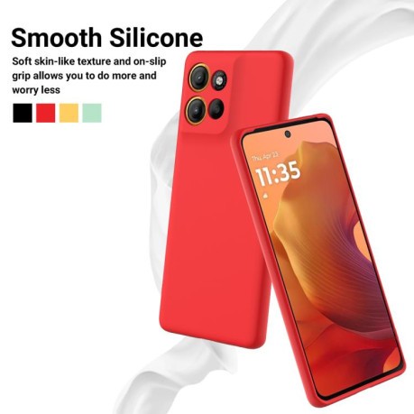 Силиконовый чехол Solid Color Liquid Silicone на Motorola Moto G15 Power - красный