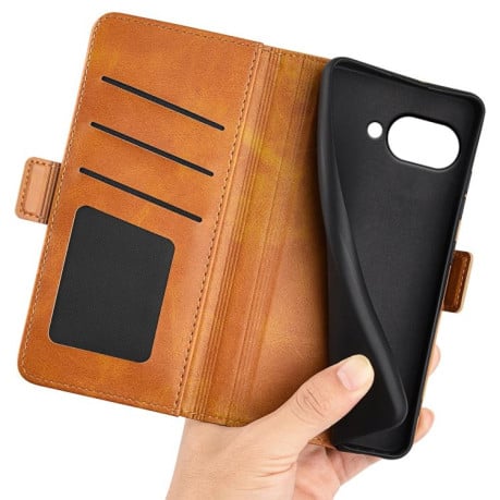 Чохол-книжка Dual-side Magnetic Buckle для Google Pixel 9a - жовтий