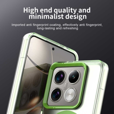 Противоударный чехол MagSafe Holder PC Hybrid для Xiaomi 14T Pro - зеленый
