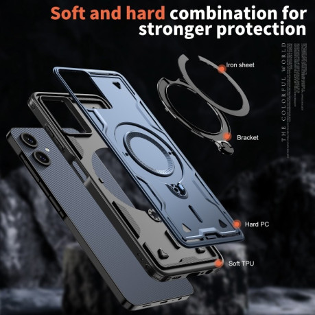 Протиударний чохол MagSafe Holder Armor PC Hybrid  для Samsung Galaxy A06 4G - синій