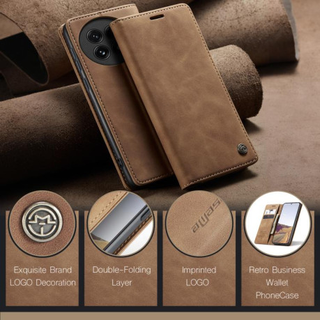Чохол-книжка CaseMe-013 Multifunctional на OnePlus 13 - коричневий