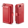 Чехол-кошелек  Plain Texture Zipper на iPhone SE 3/2 2022/2020/8/7 - красный
