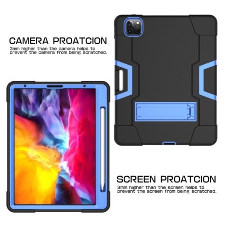 Противоударный чехол с подставкой Color Robot на iPad Pro 11  (2020)/Pro 11 2018- черно синий