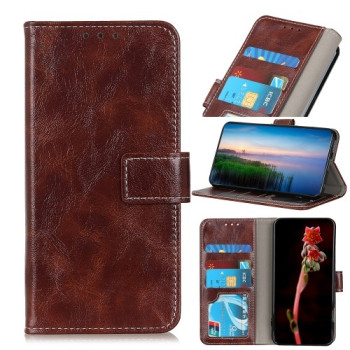 Кожаный чехол-книжка Retro Crazy Horse Texture на Samsung Galaxy Note 20 Ultra - коричневый