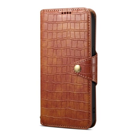 Чохол Denior Crocodile Texture Oil Edge Leather для Samsung Galaxy S24 Ultra 5G - коричневий