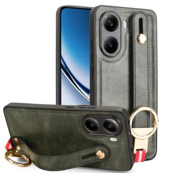 Протиударний чохол Wristband Leather Back для Xiaomi Poco X7 Pro 5G - зелений