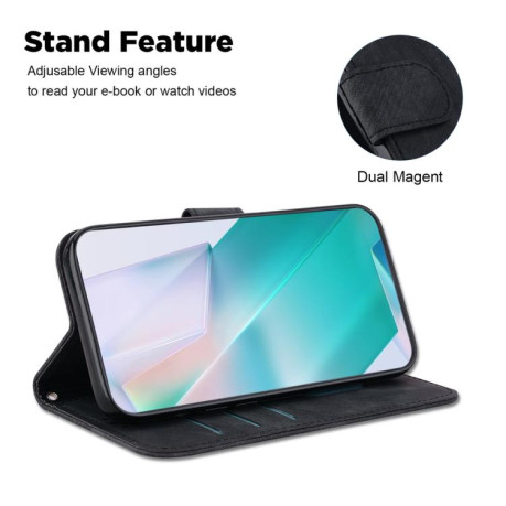 Чехол-книжка Little Tiger Embossed Leather на  Xiaomi Redmi Note 14 4G 164.48mm - черный