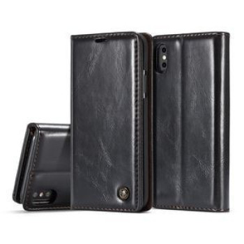 Кожаный чехол-книжка CaseMe 003 Series Wallet Style с встроенным магнитом на  iPhone X / XS-черный