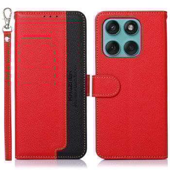 Чехол-книжка KHAZNEH Litchi Texture для Motorola Edge 60 Fusion / 60 Pro - красный