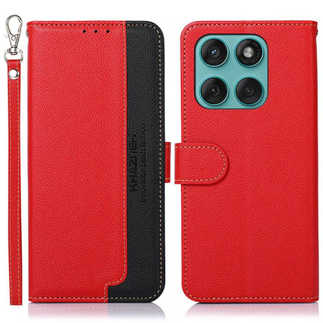 Чехол-книжка KHAZNEH Litchi Texture для Motorola Edge 60 Fusion / 60 Pro - красный
