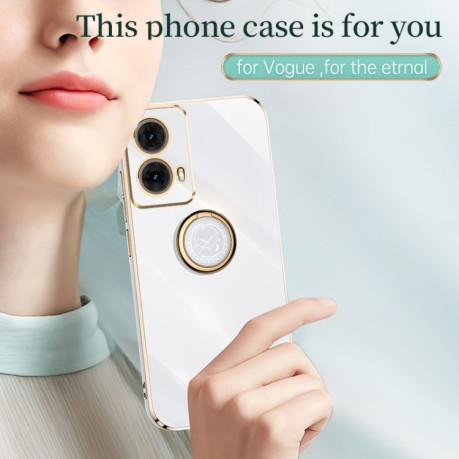 Противоударный чехол XINLI Straight Edge with Ring Holder для Motorola Moto G85 - черный