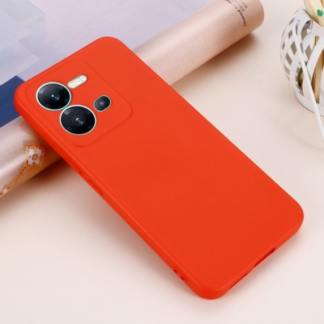 Силіконовий чохол Solid Color Liquid Silicone на Vivo V25 5G/V25E 5G/X80 Lite 5G - червоний