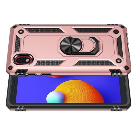 Протиударний чохол-підставка 360 Degree Rotating Holder Samsung Galaxy A01 Core / M01 Core - рожеве золото