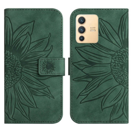 Чехол-книжка Skin Feel Sun Flower для Vivo V23 5G - зеленый