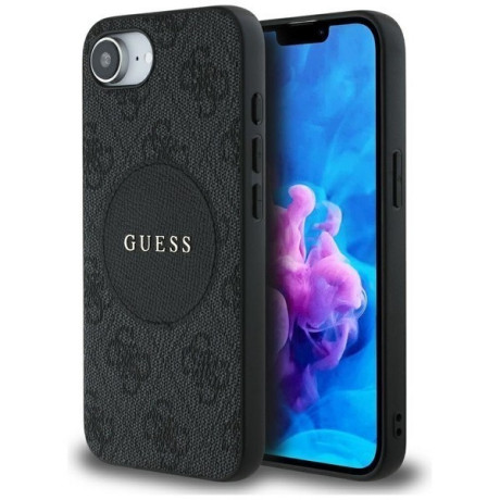 Оригінальний чохол Guess 4G Circle Classic MagSafe для iPhone 16e - black