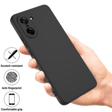 Силиконовый чехол Solid Color Liquid Silicone на OnePlus Nord CE5/Ace 5 Racing - черный
