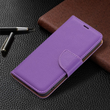 Чохол-книжка Litchi Texture Pure Color Samsung Galaxy S22 5G - фіолетовий