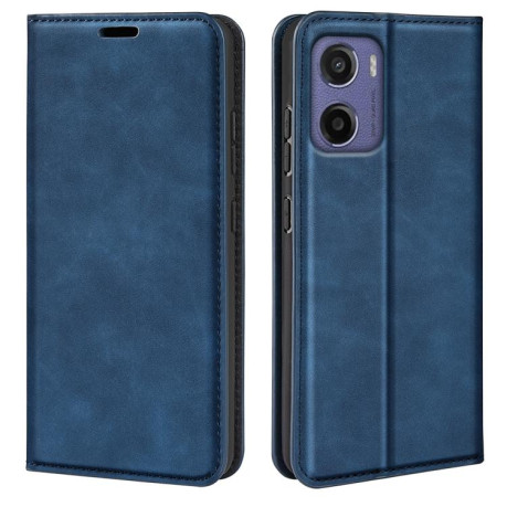 Чехол-книжка Retro Skin Feel Business Magnetic на Motorola Moto E15 - синий