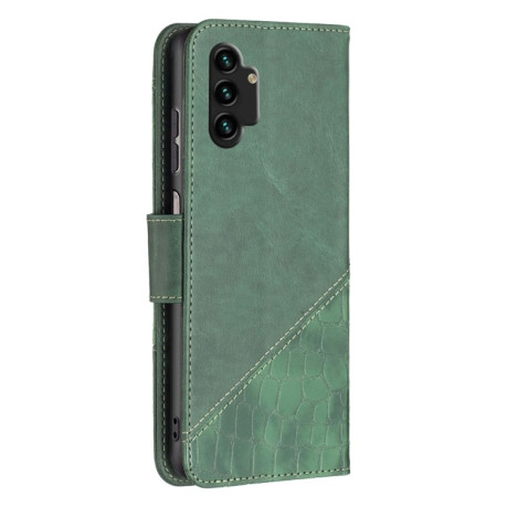 Чехол-книжка Matching Color Crocodile Texture для Samsung Galaxy A13 4G - зеленый