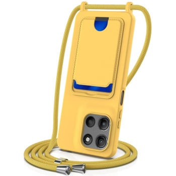 Силіконовий чохол Integrated Card Bag Solid Color Liquid Silicone на Motorola Moto G15/G15 Power 4G - жовтий