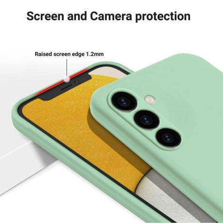 Силиконовый чехол Solid Color Liquid Silicone на Samsung Galaxy A05s - зеленый