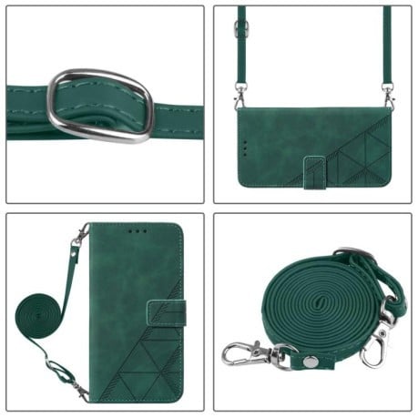 Чохол-книжка Crossbody 3D Embossed Flip Leather Xiaomi Redmi Note 14 4G 164.48mm - зелений