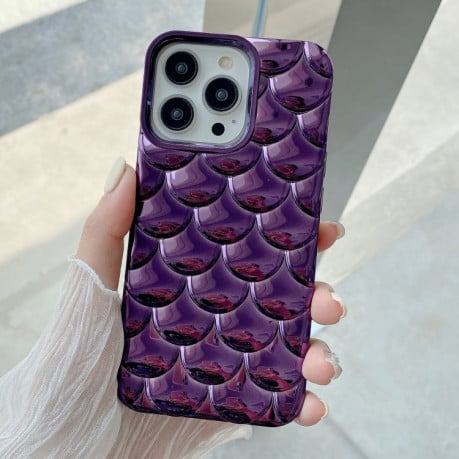 Чохол 3D Scale Style TPU для iPhone 15 Pro Max - темно-фіолетовий