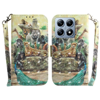 Чехол-книжка 3D Painting для Xiaomi 14T Pro - Zoo