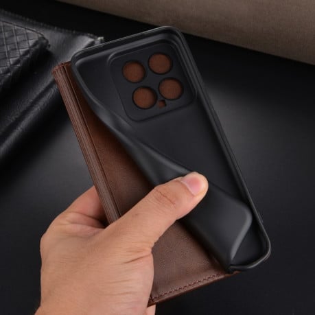 Чехол-книжка AZNS Magnetic Calf Texture Flip Leather для Xiaomi 14 - синий