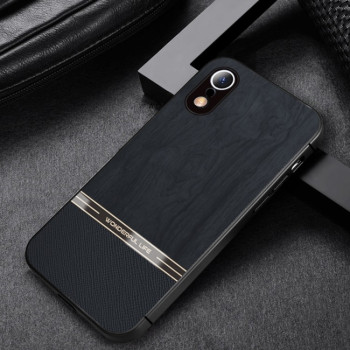 Противоударный чехол Shang Rui Wood для iPhone XR - черный