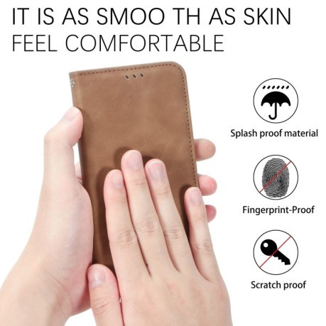 Чехол-книжка Retro Skin Feel Business Magnetic на Xiaomi Redmi 10A/9C - коричневый