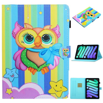 Чехол-книжка Coloured Drawing для iPad mini 7/ mini 6 - Rainbow Owl