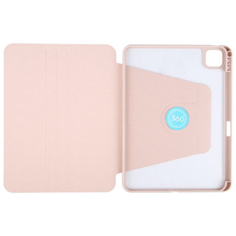 Чохол-книжка GEBEI Acrylic TPU 3-folding Rotating Smart Tablet Leather для iPad Pro 13 2024 - рожевий