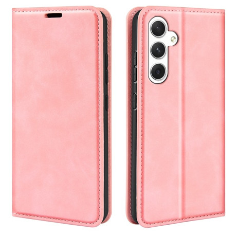 Чехол-книжка Retro Skin Feel Business Magnetic на Samsung Galaxy S24 5G - розовый