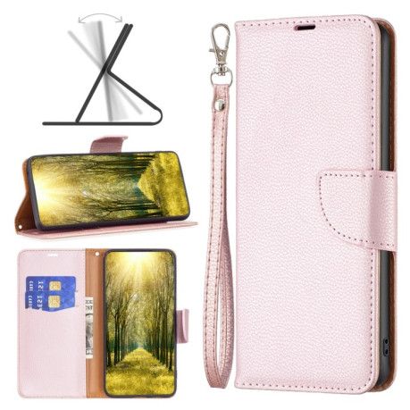 Чохол-книжка Litchi Texture Pure Color на Xiaomi Redmi Note 12 4G  - рожеве золото