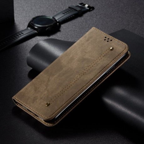 Чехол книжка Denim Texture Casual Style на OnePlus Ace 3V / Nord CE4 - хаки