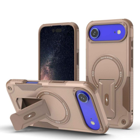Противоударный чехол Armor Magsafe Holder PC Hybrid TPU для iPhone Air - Gold