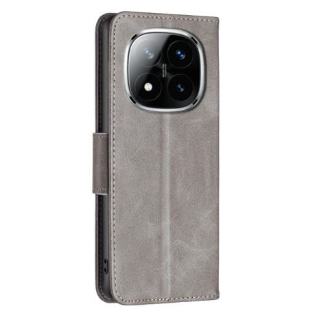 Чехол-книжка Lambskin Texture Pure Color для Xiaomi Redmi Note 14 Pro 5G / Note 14 Pro+ 5G - серый