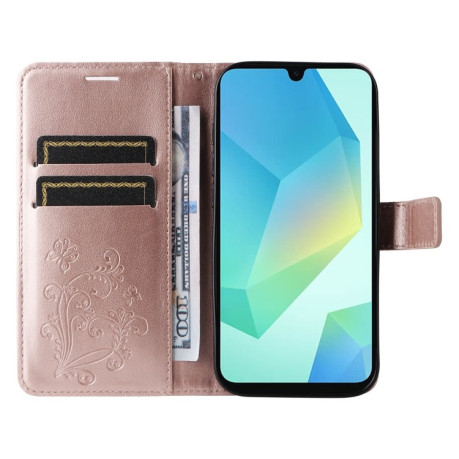 Чохол-книжка Embossed Butterfly  для Samsung Galaxy A26 5G - рожеве золото